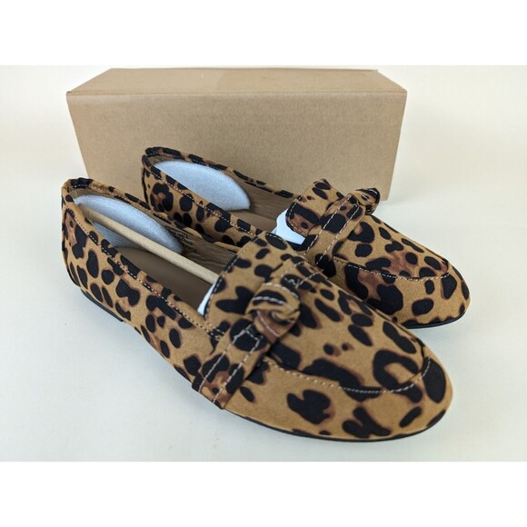 Journee Collection Marci Leopard Loafers Flats Womens 9 Wide Brown Shoes NWB - Picture 6 of 14